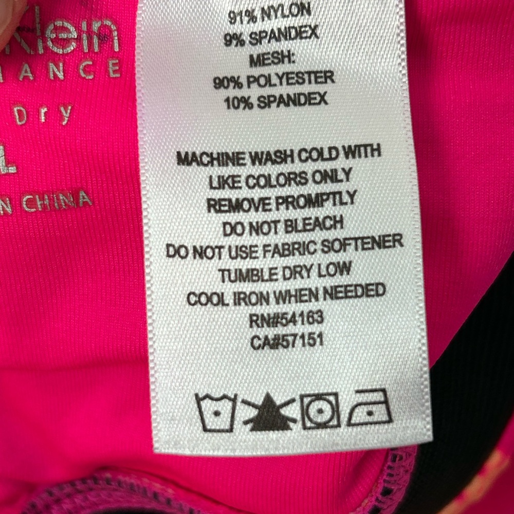 Calvin Klein Performance Quick Dry Pink and Orange Athletic Sports Bra Size XL - Picture 12 of 14